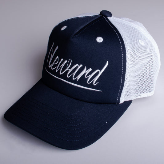 NEWARDロゴ ツートンメッシュキャップ （ネイビー×ホワイト）